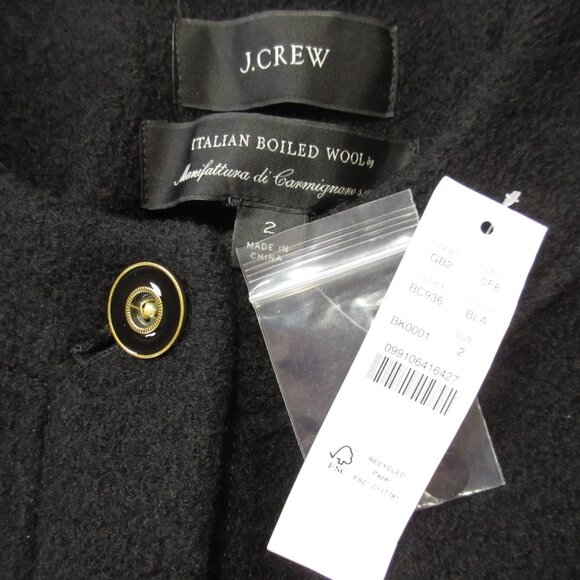 NWT J.Crew Lady Jacket in Black Italian Boiled Wool Blazer 2 - Picture 3 of 5